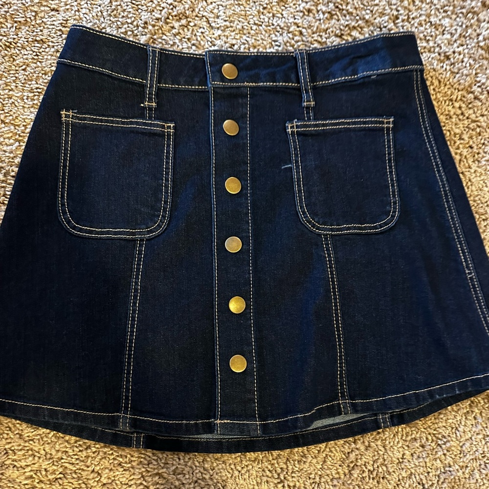Dark denim mini skirt